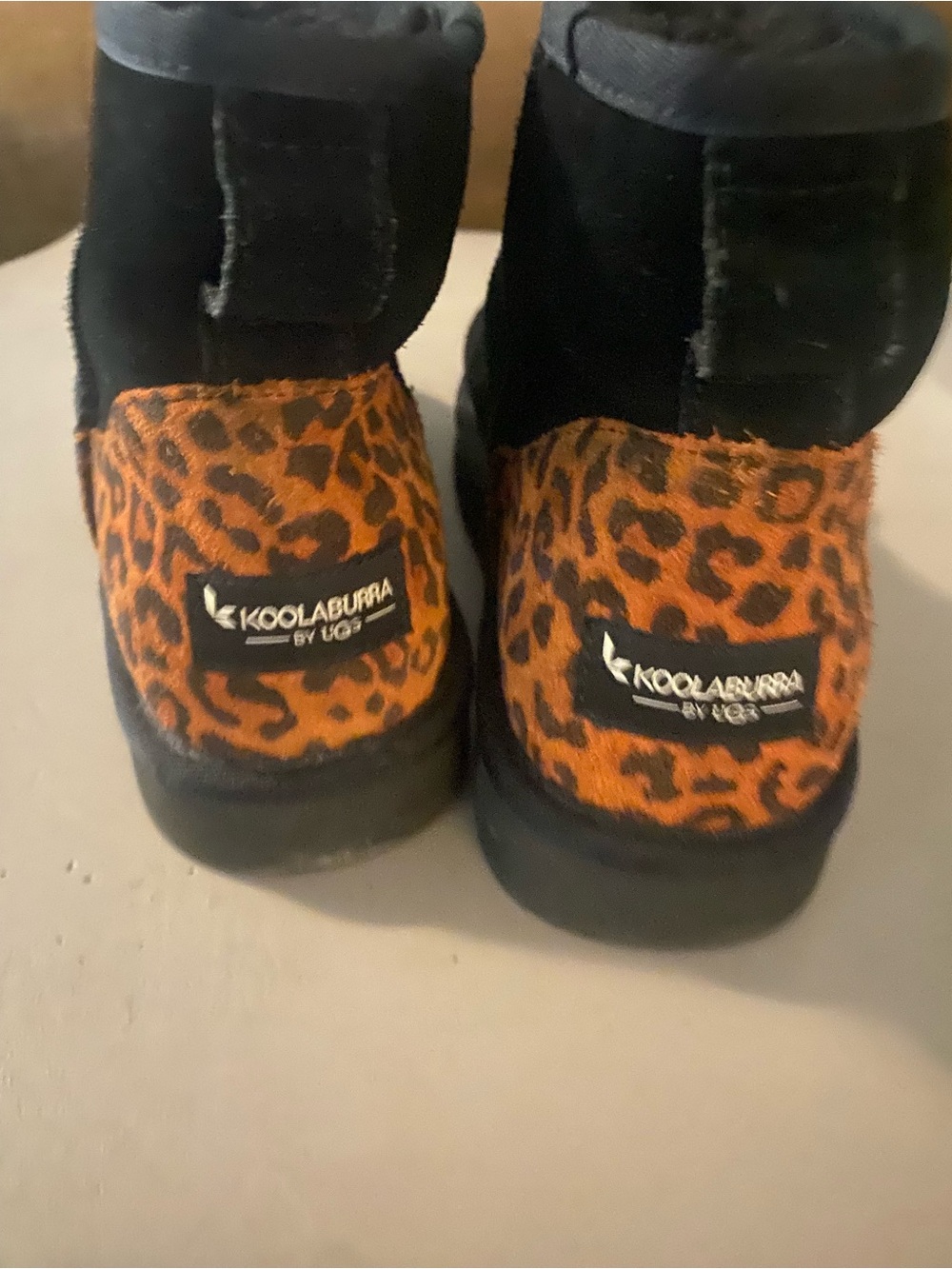 Koolaburra Black Boots with Leopard Heel